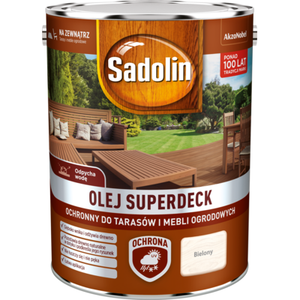 Olej do tarasów i mebli ogrodowych Superdeck Bielony 5 l Sadolin