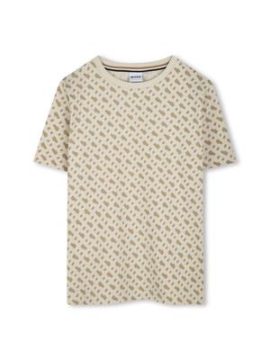 BOSS T-Shirt J52047 D Beżowy Slim Fit