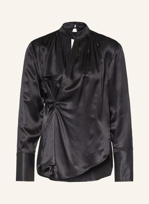 Allsaints Bluzka Koszulowa Zellie Z Jedwabiem schwarz