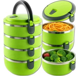 LUNCH BOX TERMOS OBIADOWY 4 POZIOMOWY POJEMNIK NA ŻYWNOŚĆ XL TERMICZNY