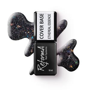 Flashowa, błyszcząca, szara, grafitowa baza hybrydowa z folią i brokatem - Ethereal Essence, 10 ml