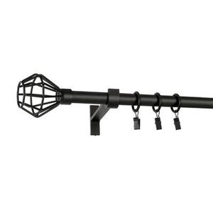 Karnisz pojedynczy DIAMOND 19 mm 200 cm czarny mat zestaw