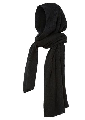 Szalik z kapturem z połyskującego materiału