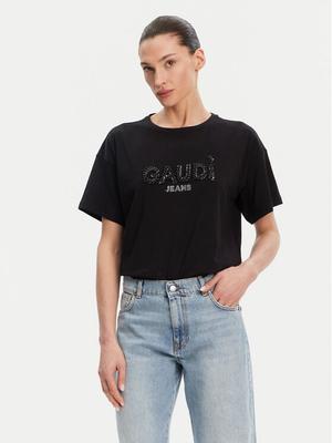 Gaudi T-Shirt 511BD64030 Czarny Regular Fit