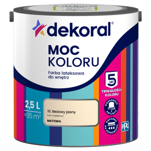 Farba lateksowa do wnętrz MOC KOLORU Beżowy jasny 2,5 l Dekoral