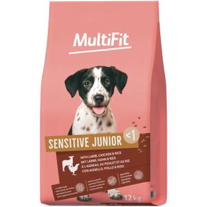 MultiFit karma sucha dla psa, Junior, Sensitive, z jagnięciną, kurczakiem i ryżem 2x12 kg