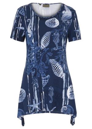 Długi shirt z miękkiego materiału z wiskozą