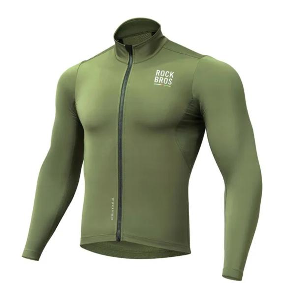 BLUZA ROWEROWA ROCKBROS TLWT001 OCIEPLANA WIATROSZCZELNA L ZIELONA
