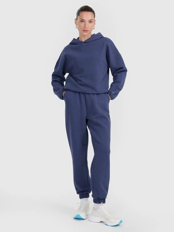 4F spodnie z dzianiny o waflowym splocie 4FWAW25TTROF1184 niebieskie (XXL)