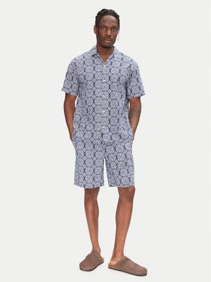 Jack & Jones Komplet koszula i szorty materiałowe Seersucker 12284648 Niebieski Relaxed Fit