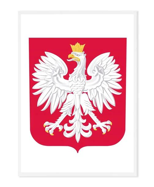 Godło Polski w ramie aluminiowej 21x29,7cm białe