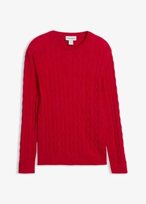 Cienki sweter ze wzorem w warkocze, slim fit