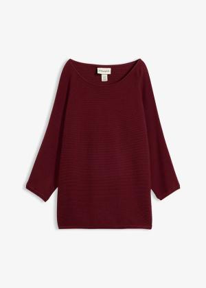 Sweter oversize w prążek z mieszanki wiskozy