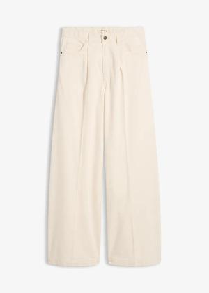 Jeansy super wide leg palazzo, mid waist