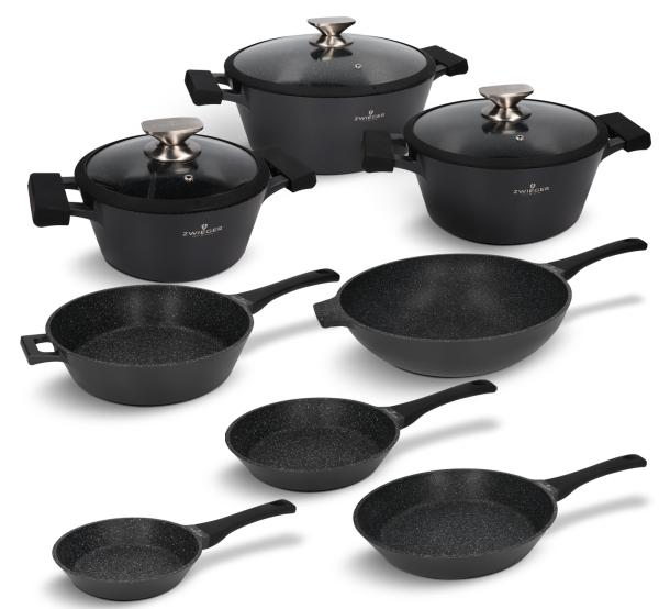 Zestaw garnków i patelni 11 el. Black Stone Zwieger