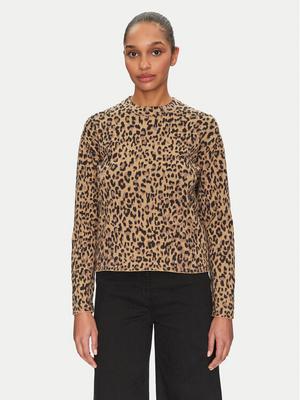 Pieces Sweter Seo 17156343 Brązowy Regular Fit