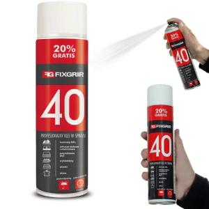 Klej Tapicerski FIXGRIP 40 600ml W Sprayu Do Pianki Skóry HPL Uniwersalny