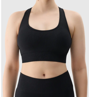 4F biustonosz sportowy damski do ćwiczeń 4FRSS25USBAF154 czarny (M/L)