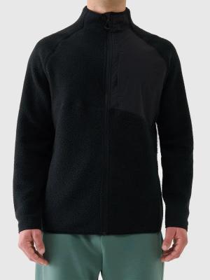 4F bluza polarowa męska polar rozpinany 4FWAW25TFLEM339 czarny (XXL)