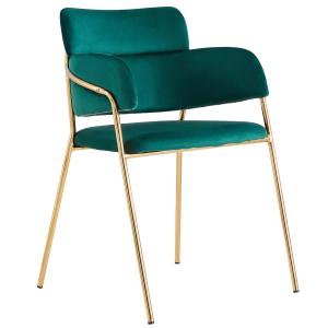 Krzesło Glamour C-891 zieleń, złote nogi | OUTLET