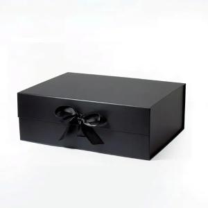Pudełko Magnetyczne Czarne Z Wstążką 350x250x125mm (zew) Ozdobne - Premium