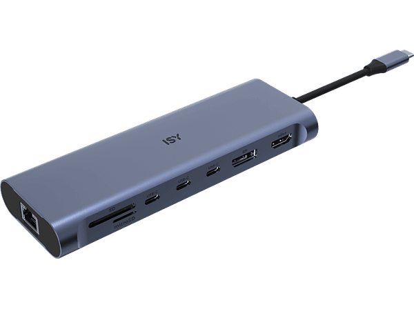 Adapter wieloportowy ISY IAD-1036 13w1 USB-C - 4x USB-A/3x USB-C/HDMI/Displayport/RJ45/czytnik kart SD,microSD
