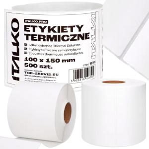 ETYKIETY TERMICZNE SAMOPRZYLEPNE 100x150mm PERFOROWANE KURIERSKIE 500szt