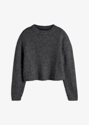 Sweter z grubej, miękkiej dzianiny z domieszką wełny