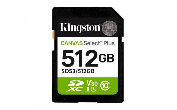 Kingston Karta pamięci SD 512GB Canvas Select Plus Gen3 150MB/s