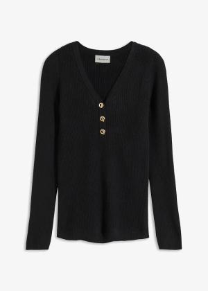 Sweter w prążek z wiskozą