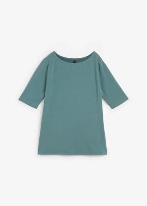 T-shirt z dekoltem w łódkę