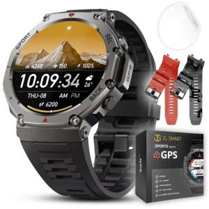 SMARTWATCH MĘSKI GPS ZEGAREK WODOODPORNY IP69K MENU PL ROZMOWY AMOLED SPORT