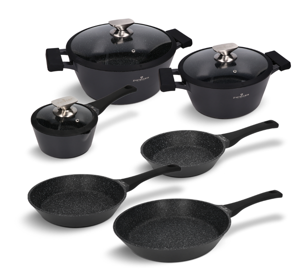 Zestaw garnków i patelni 9 el. Black Stone Zwieger