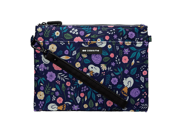 Torebka CASE&ME Peanuts Snoopy Flora ze smyczą i zamkiem błyskawicznym Wielokolorowy