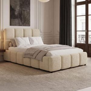 Łóżko tapicerowane z pojemnikiem 4583G | 120x200 | Boucle | Beż #7