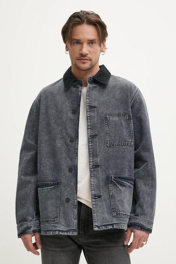 PURPLE BRAND kurtka jeansowa WORKWEAR ROYALTIES CANVAS