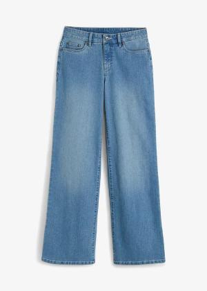 Dżinsy wide leg, mid waist, ze stretchem