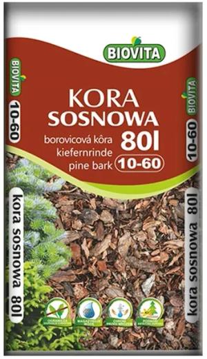 Kora SOSNOWA BIOVITA 10-60 mm 80L WYSOKA JAKOŚĆ KOMPOSTOWANA PREMIUM