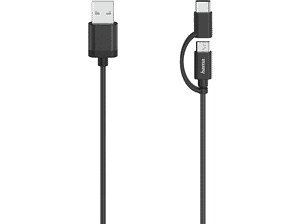 Kabel HAMA USB Typ A - microUSB/USB C 0,75 m