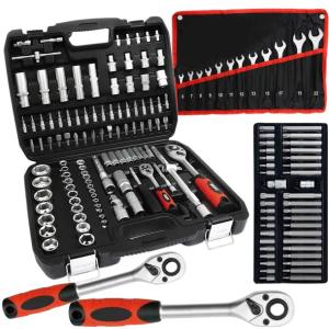 ZESTAW NARZĘDZIOWY 108el KLUCZY NASADOWE + KLUCZE PŁ-OCZ 12el +TORX 40el