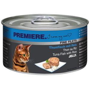 PREMIERE Fine Filets – karma mokra dla dorosłych kotów w galaretce Tuńczyk z ryżem 48x100 g