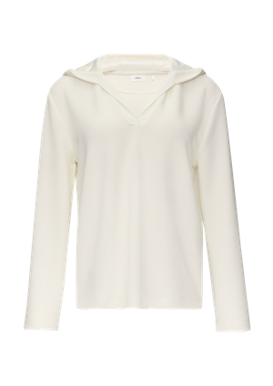 Bluza z kapturem z satynowymi detalami