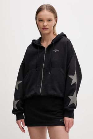 Guess Jeans bluza rozpinana z kapturem damska bawełniana