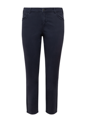 Sprane spodnie slim fit z bawełny satynowej