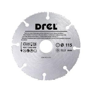Tarcza z węglika spiekanego do cięcia drewna z gwoździami 115 x 1,0 x 22,23 mm Drel