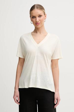 BOSS t-shirt z domieszką lnu