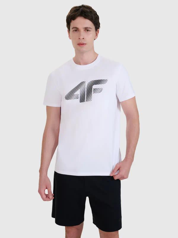 4F t-shirt męski koszulka bawełniana 4FWMM00TTSHM2257 biała (XL)