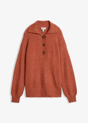 Sweter ze stójką, z mieszanki bawełny