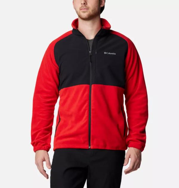 Columbia bluza polarowa męska Sage Peak™ Full Zip Fleece Sail czerwono-czarna (S)