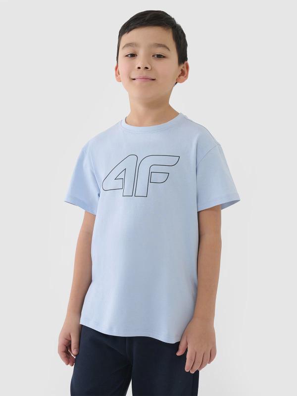 4F koszulka bawełniana t-shirt dla chłopca 4FJWSS25TTSHM2325 błękitna (140)